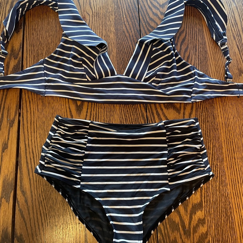 Sea Level Striped Bikini Set